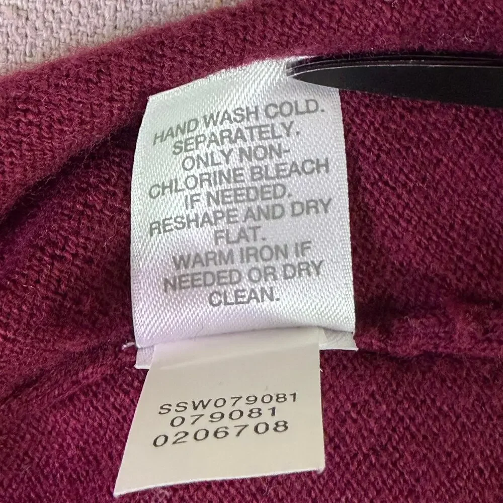 J. Jill Burgundy Cross Wrap Surplice Sweater Women's M Silk Wool Blend Classic